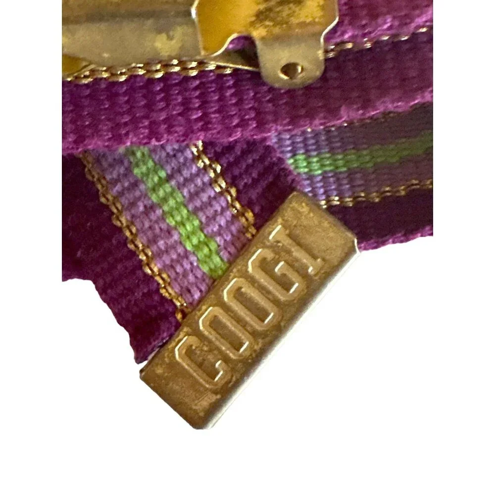 Coogi Vintage 1980s Child Adjustable‎ Belt Purple Gold Metallic
